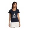 Yane&Kjell t-shirt-women v neck-navy -Congratulations