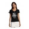 Yane&Kjell t-shirt-women v neck-zwart -Big Bunz